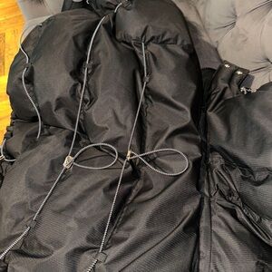 Maniere De Voir Black Puffer with Drawstring Detail